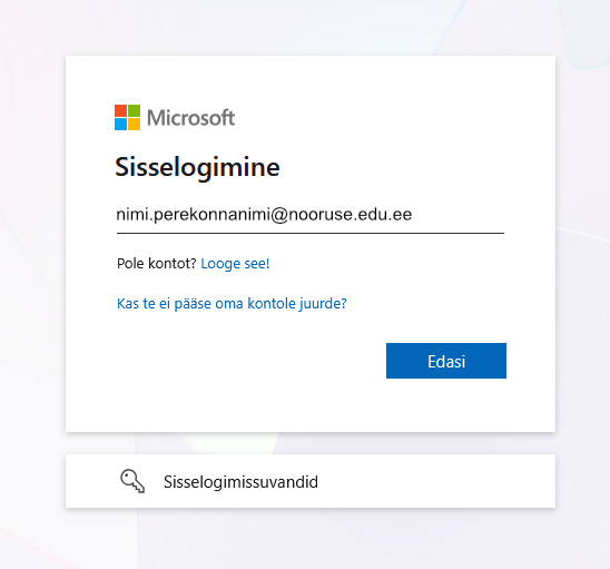 Logi sisse Office.com