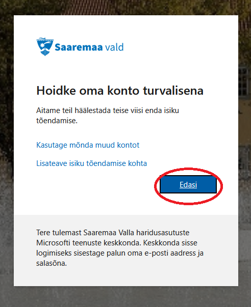 Sisselogimine - samm 2