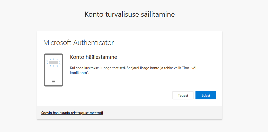 Authenticator rakendus poodides