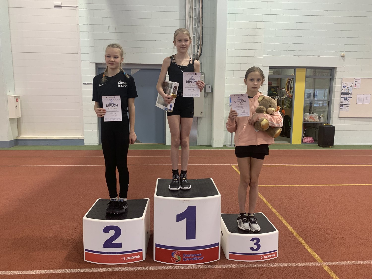 Tüdrukute 50 m jooksu 1. koht Teneli Kaljo / Saaremaa Spordiliit