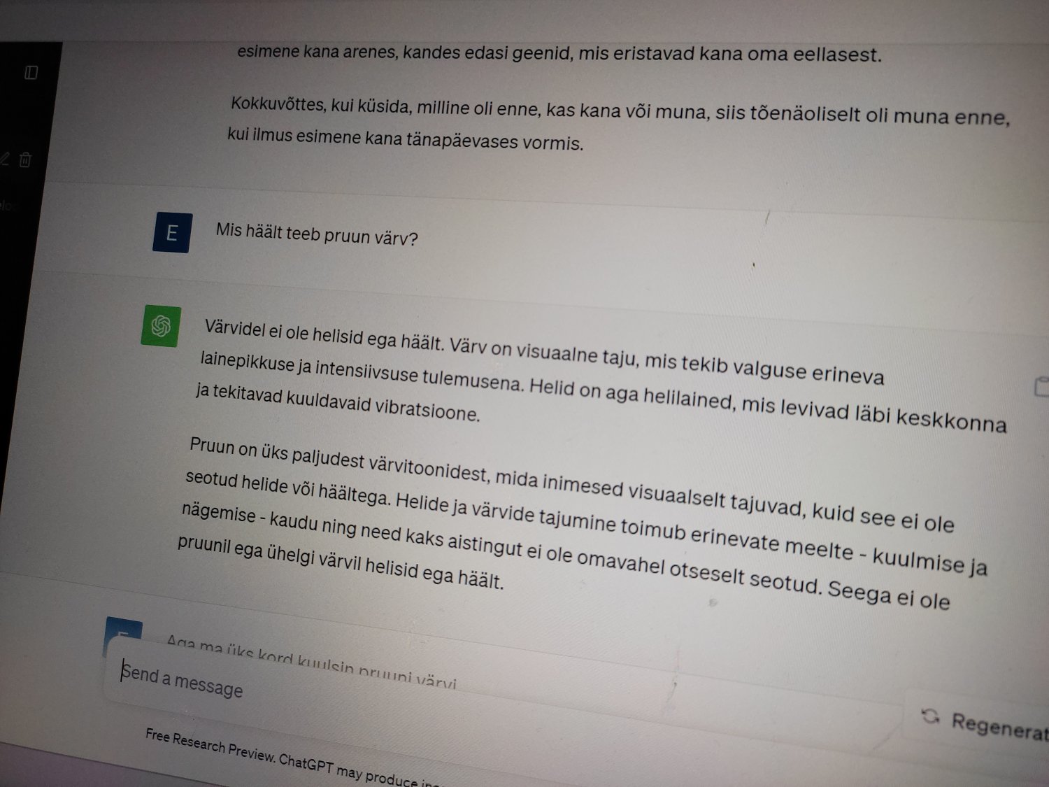 Mis häält teeb pruun värv? ChatGPT arvab, et ... / Eve Tuisk Mis häält teeb pruun värv? ChatGPT arvab, et ... / Eve Tuisk