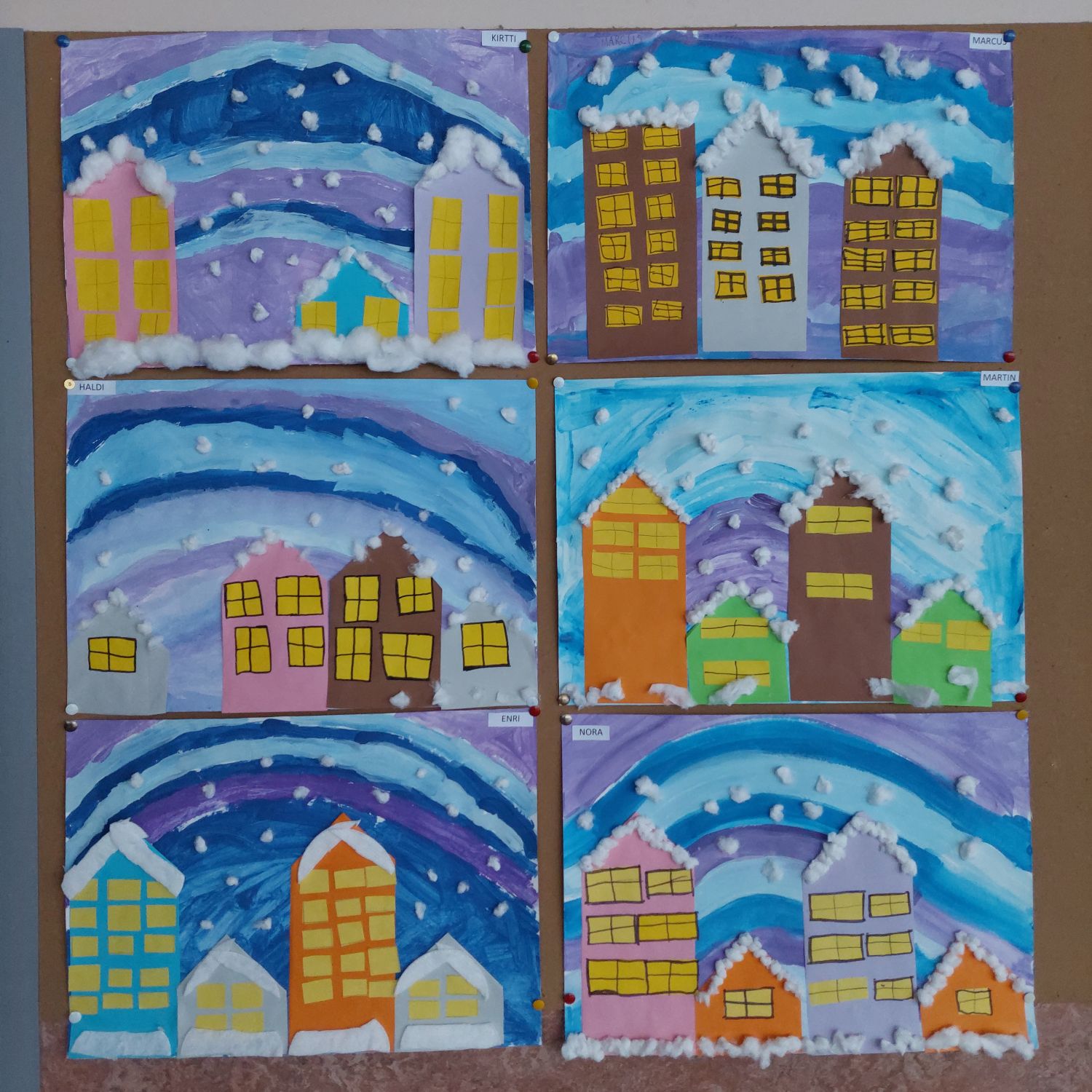 Talvised linnud ja lumised majad / 1.c klass