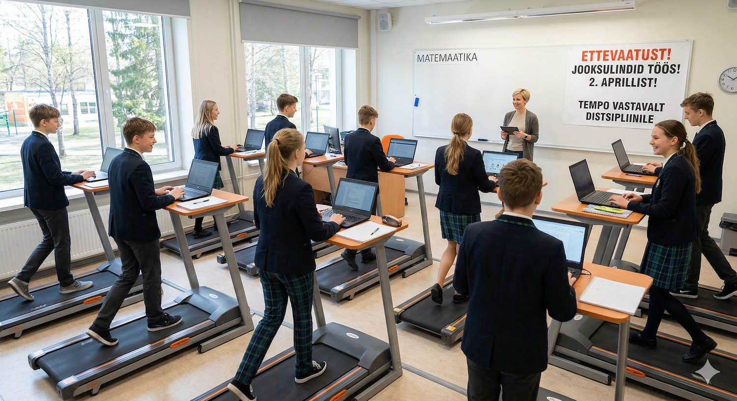 Liikuma kutsuvas koolis asenduvad toolid jooksulintidega / Google Gemini