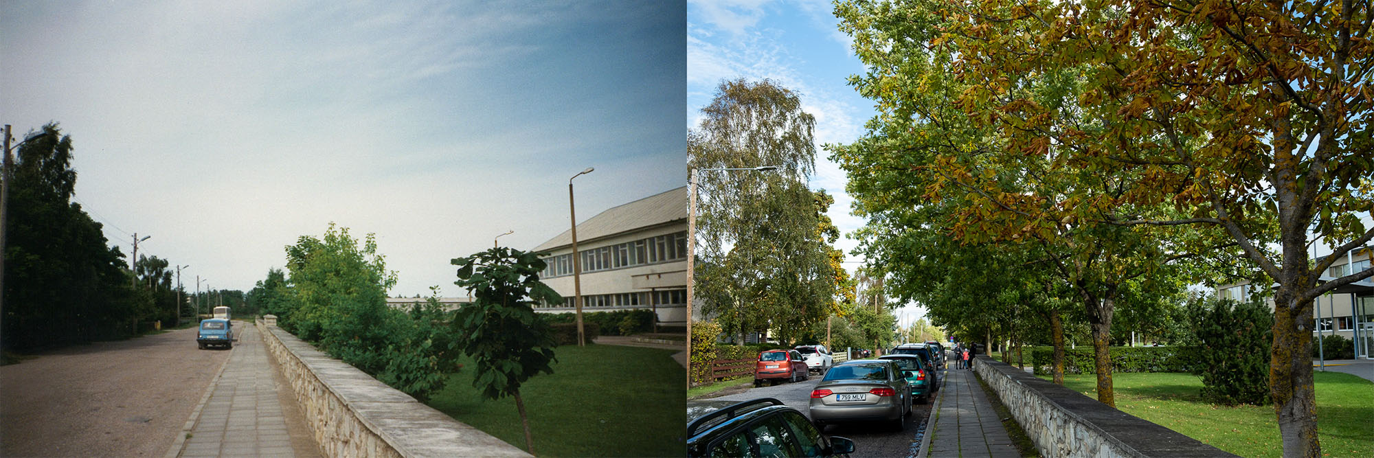 Koolimaja esine, 1996 ja 2018 / Gert Lutter