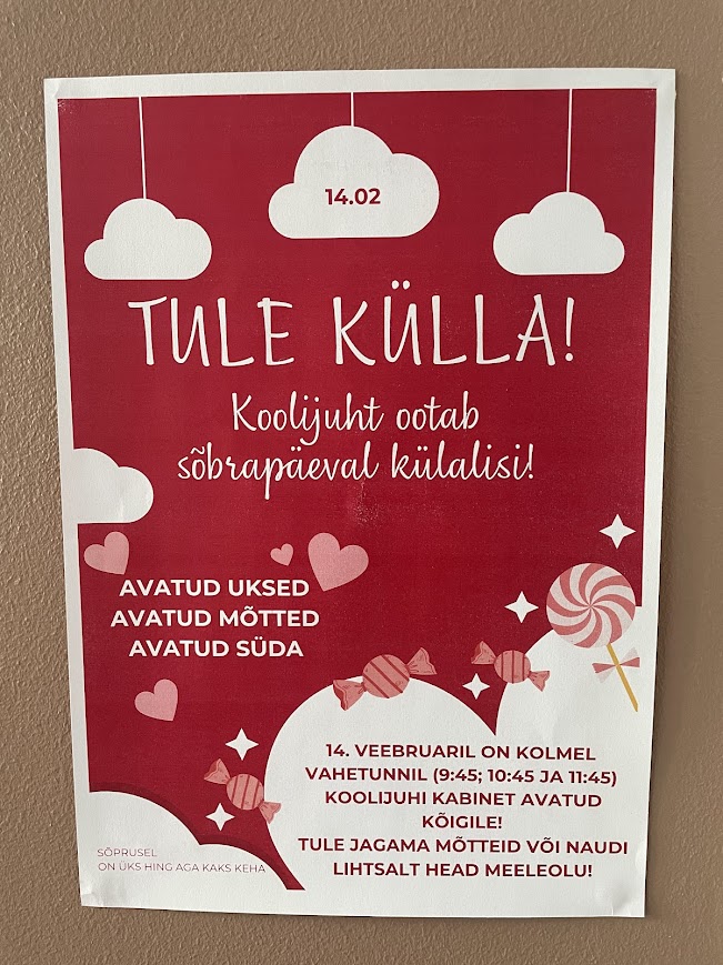 Sõbrapäevajutud koolijuhiga / erakogu